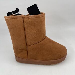 NEW! Kidgets Unisex Kids Cognac Sherpa Lined -SZ 7-8C- Zippered Winter Boots